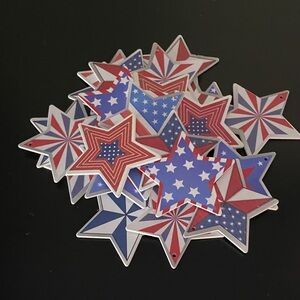 Patriotic Star Ornaments - Red, White, and Blue